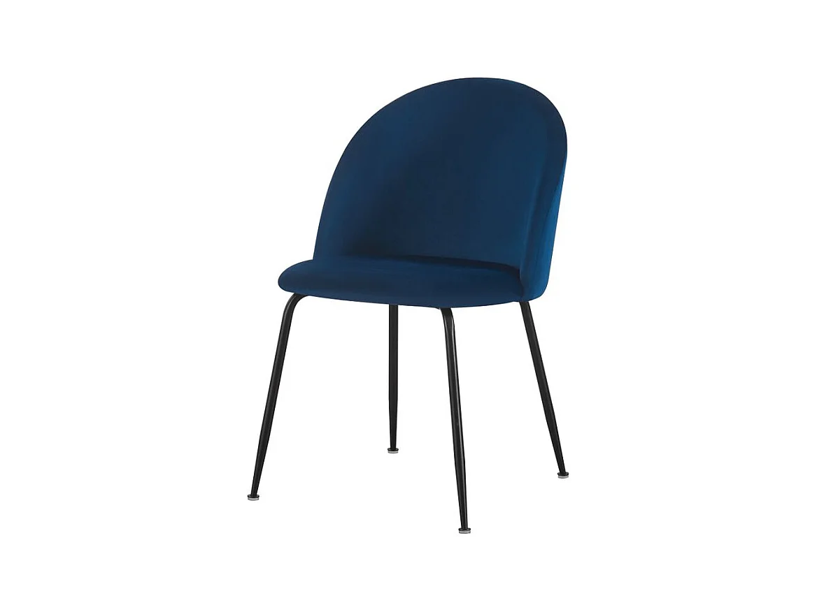 Chaise repas velours bleu marine