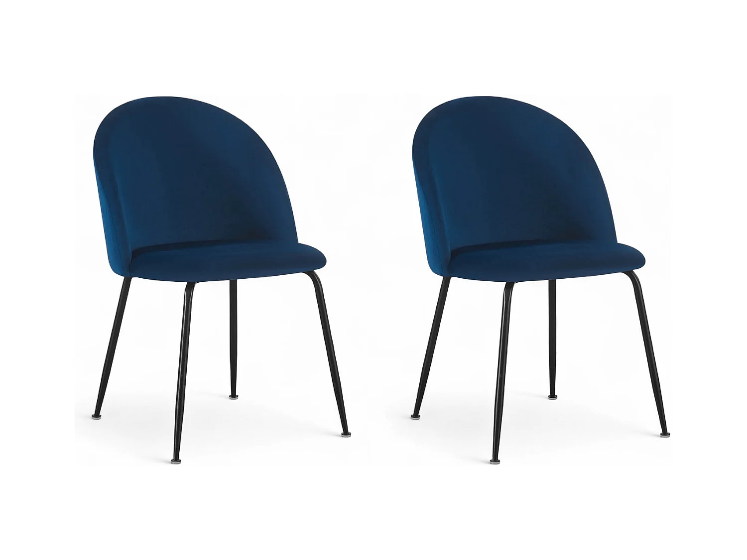 Chaise repas velours bleu marine