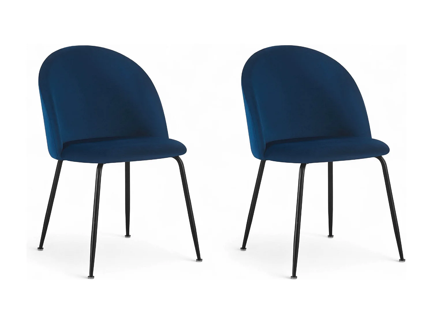 Chaise repas velours bleu marine