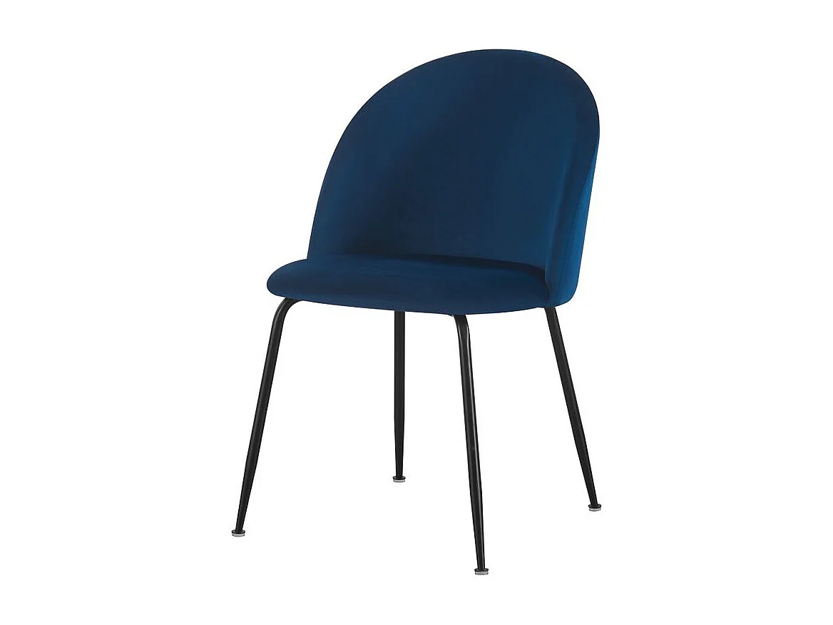 Chaise repas velours bleu marine