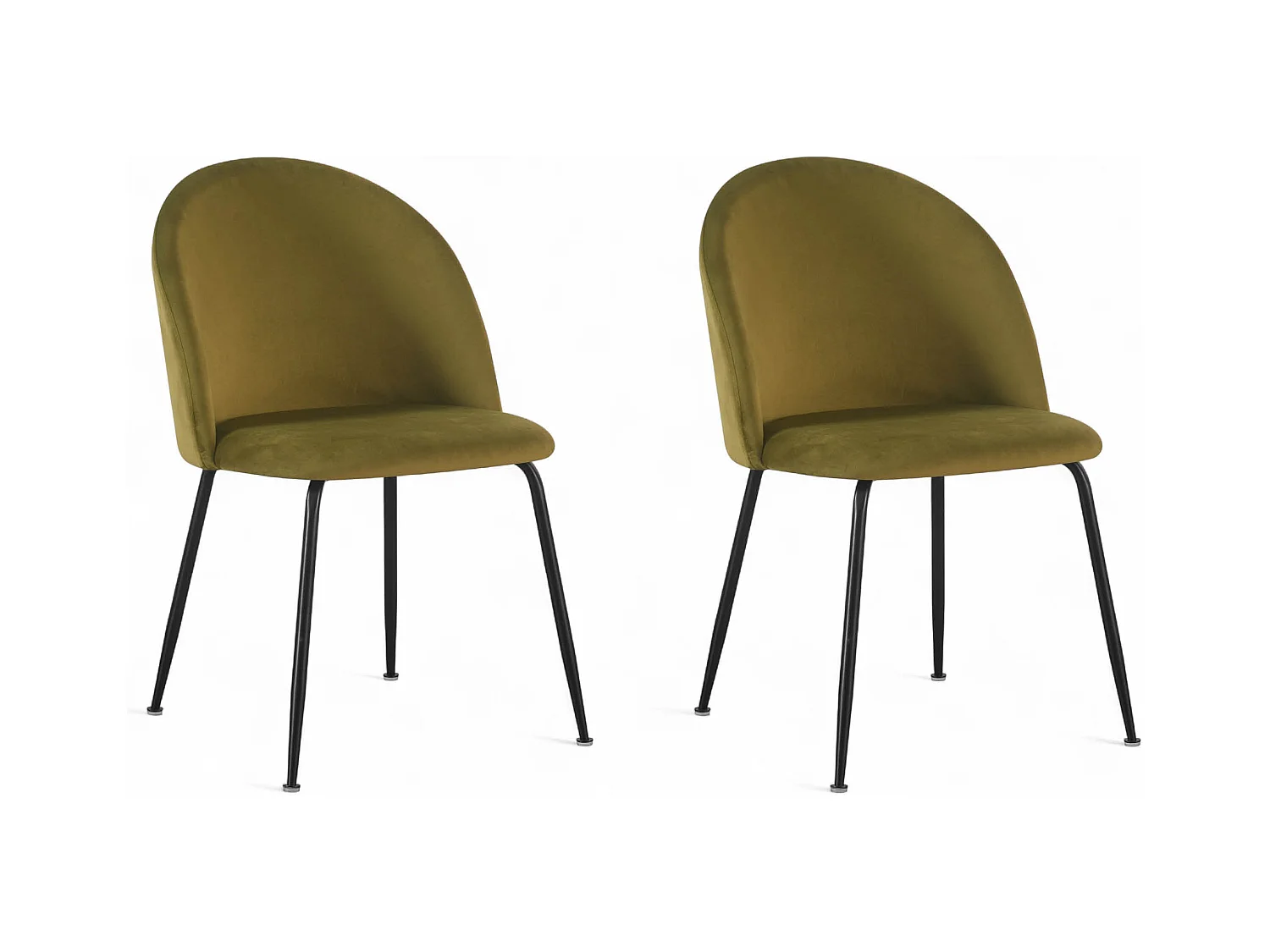 Chaise repas velours vert olive