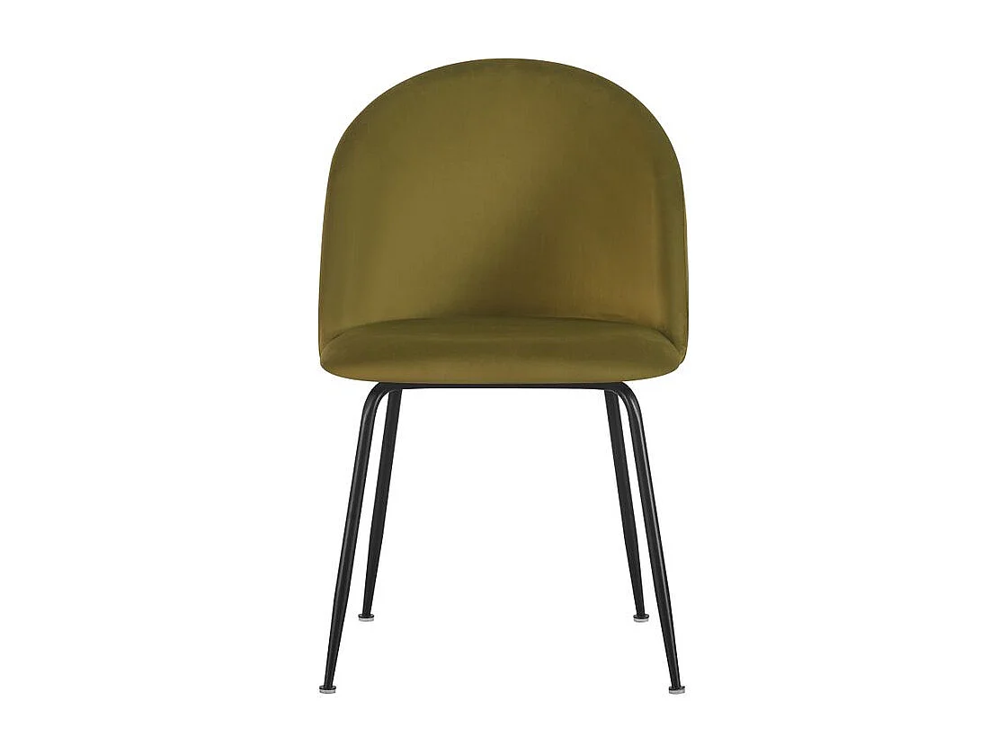 Chaise repas velours vert olive