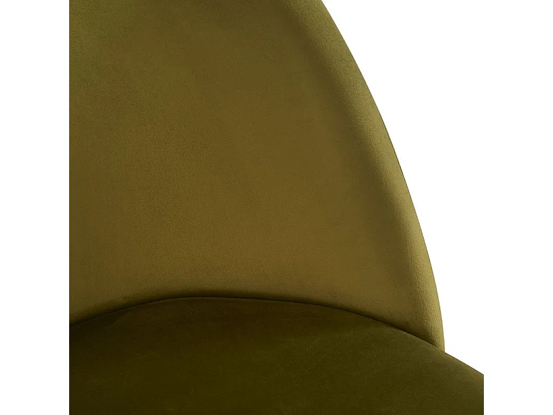 Chaise repas velours vert olive