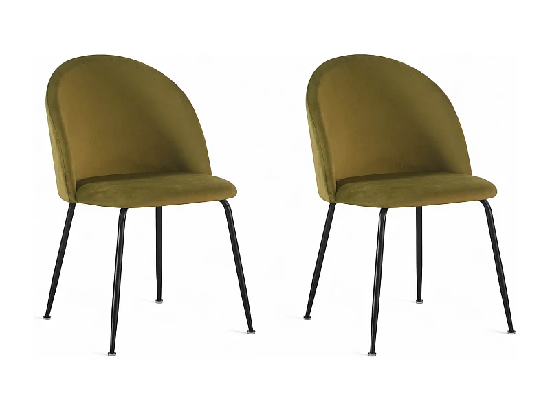 Chaise repas velours vert olive