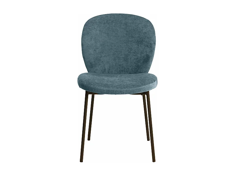 Chaise repas tissu bleu foncé Alba