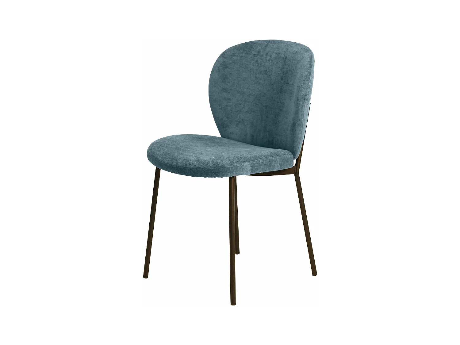 Chaise repas tissu bleu foncé Alba