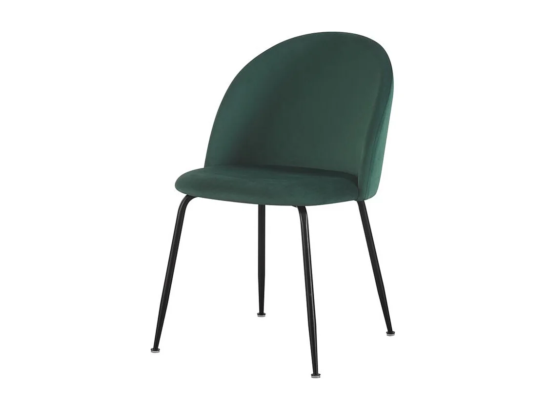 Chaise repas velours vert bouteille
