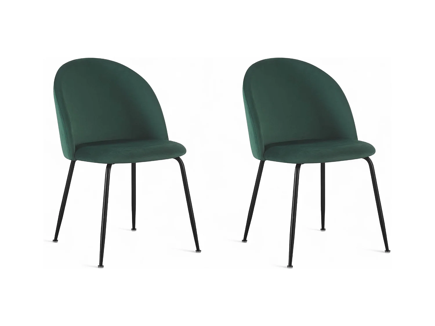 Chaise repas velours vert bouteille