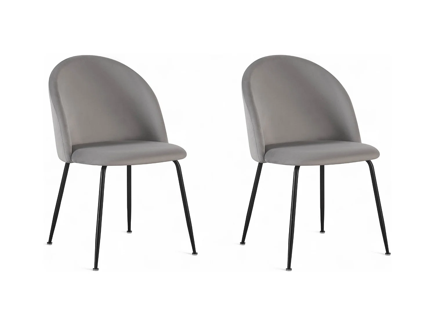 Chaise repas velours gris clair