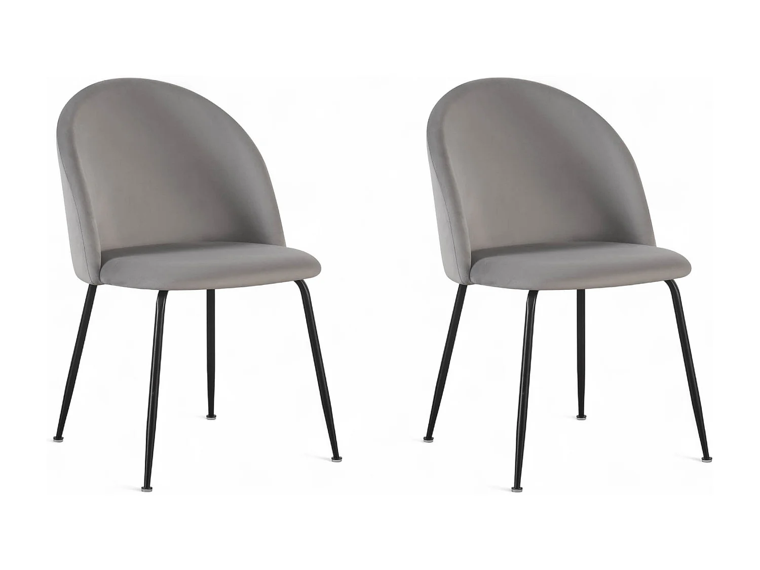 Chaise repas velours gris clair