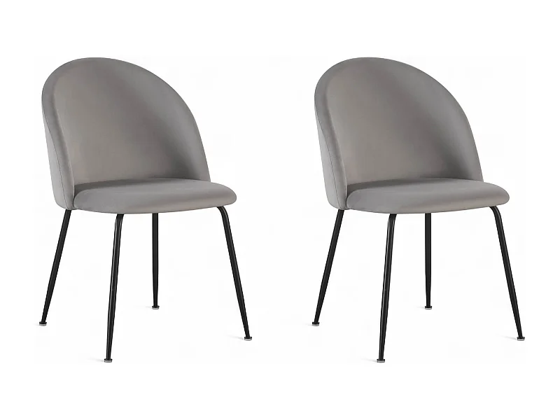 Chaise repas velours gris clair