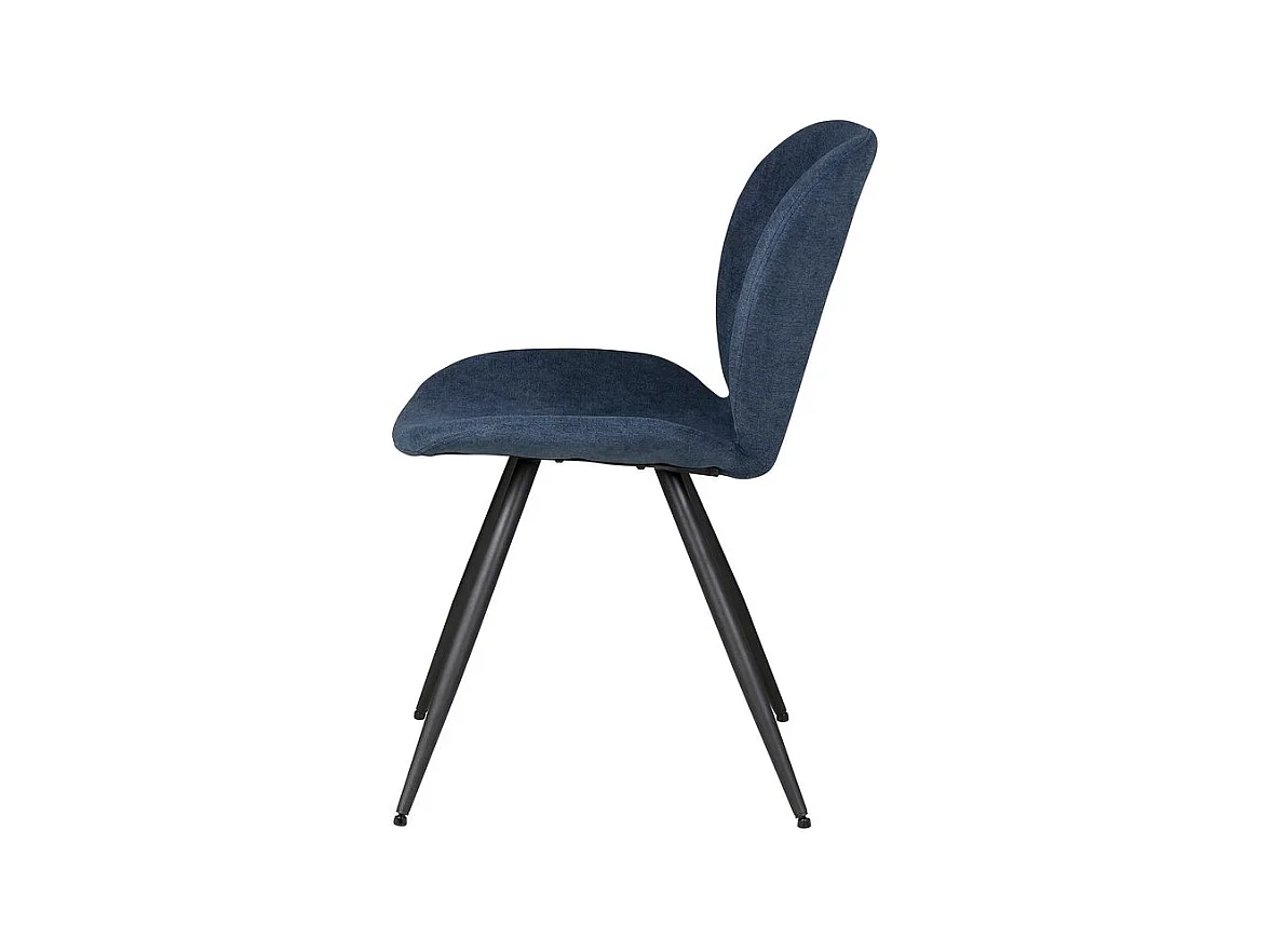 Chaise repas tissu bleu foncé Zinia