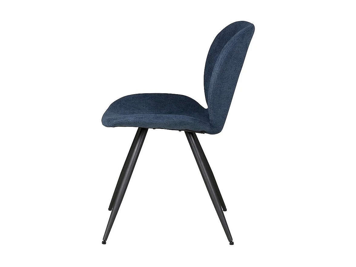 Chaise repas tissu bleu foncé Zinia