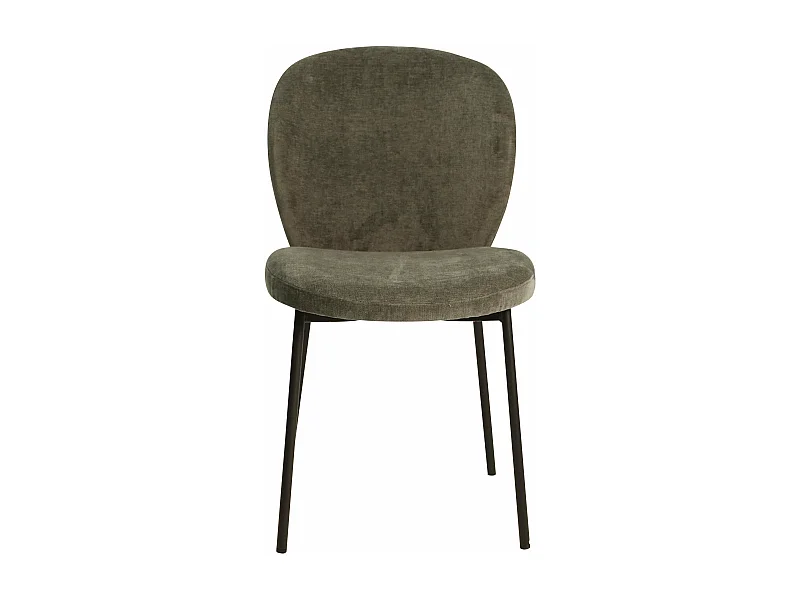 Chaise repas tissu vert foncé Alba
