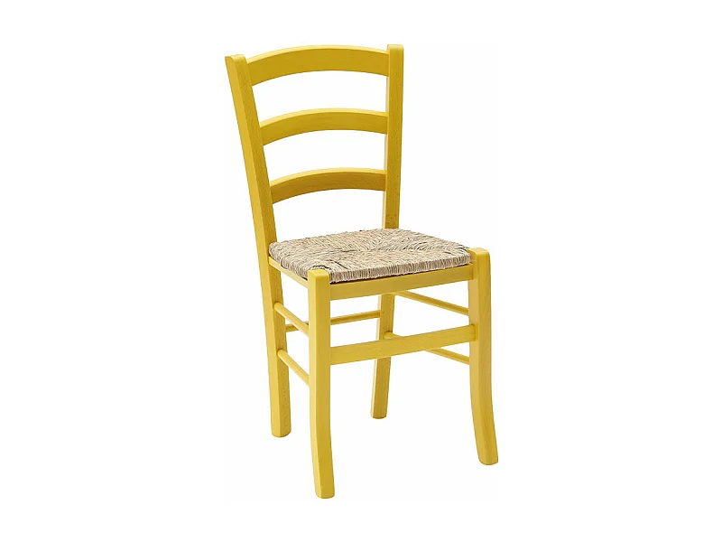 Satz von 2 gelben gepolsterten Holzstühlen 43x42x88 cm - CENISIA