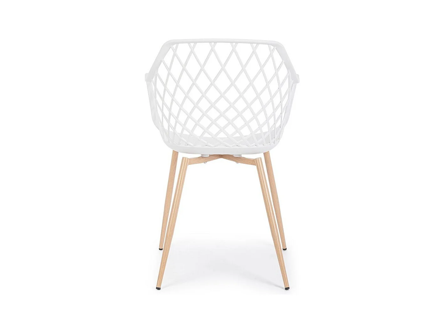 Lot de 4 chaises en polypropylène blanc avec pieds en métal - OPTIK