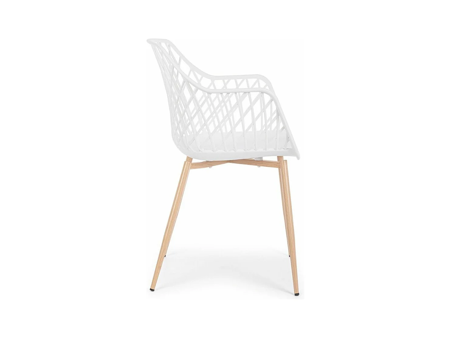 Lot de 4 chaises en polypropylène blanc avec pieds en métal - OPTIK