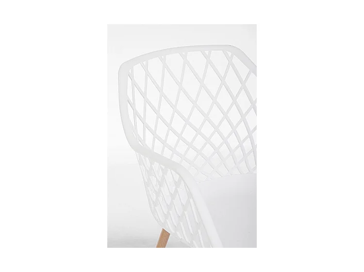 Lot de 4 chaises en polypropylène blanc avec pieds en métal - OPTIK