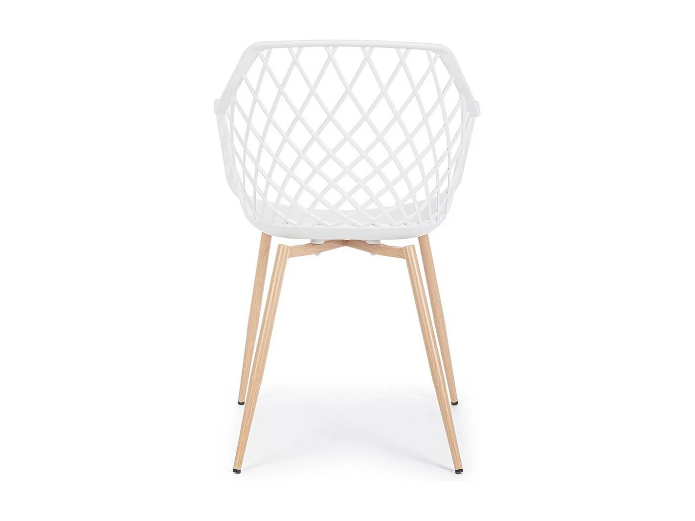 Lot de 4 chaises en polypropylène blanc avec pieds en métal - OPTIK
