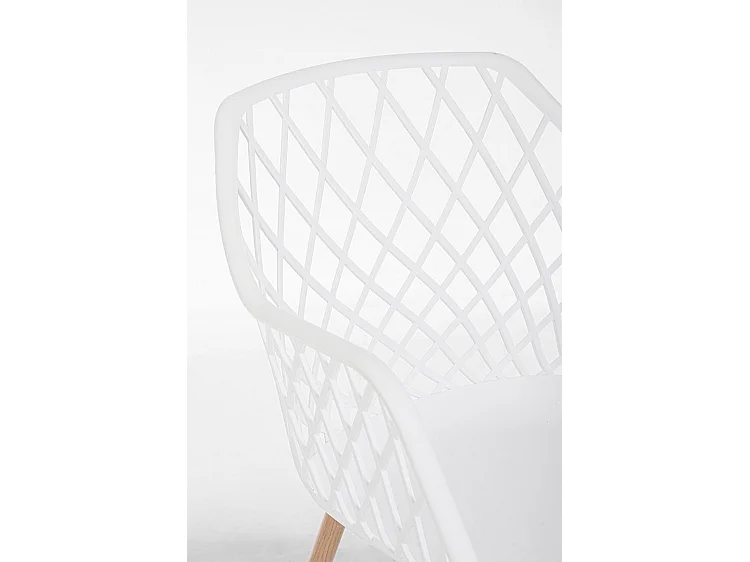 Lot de 4 chaises en polypropylène blanc avec pieds en métal - OPTIK