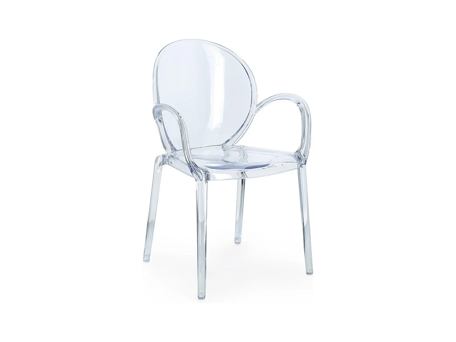 Lot de 4 chaises en polycarbonate transparent, empilables - CAMILLA