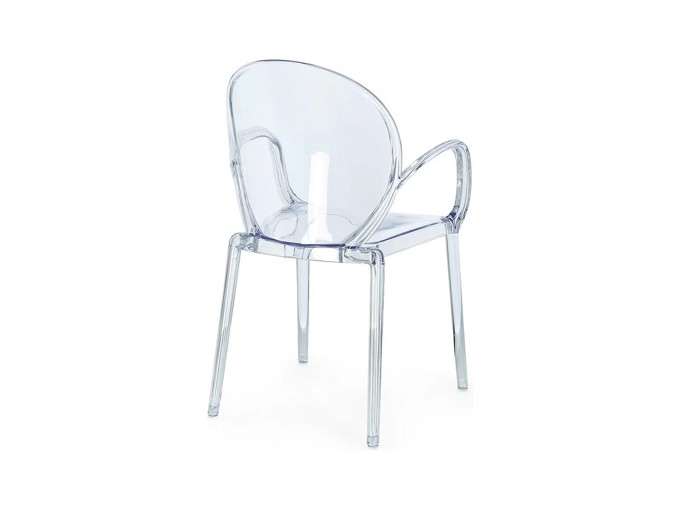 Lot de 4 chaises en polycarbonate transparent, empilables - CAMILLA