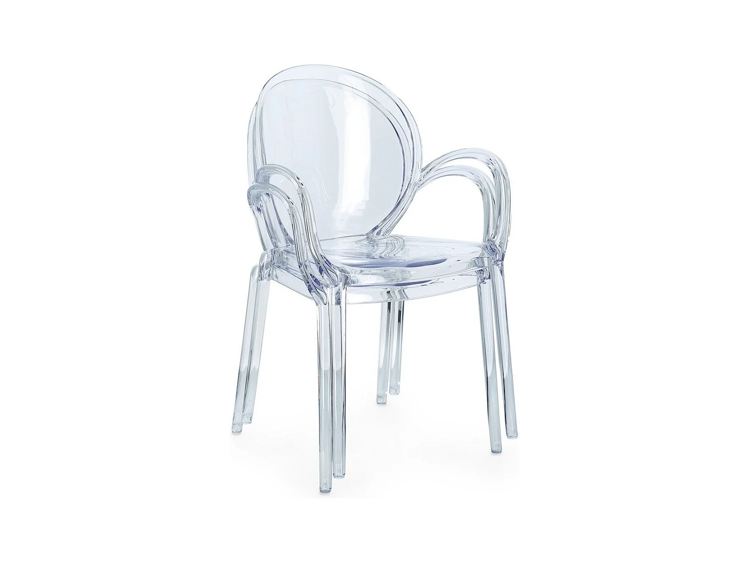 Lot de 4 chaises en polycarbonate transparent, empilables - CAMILLA