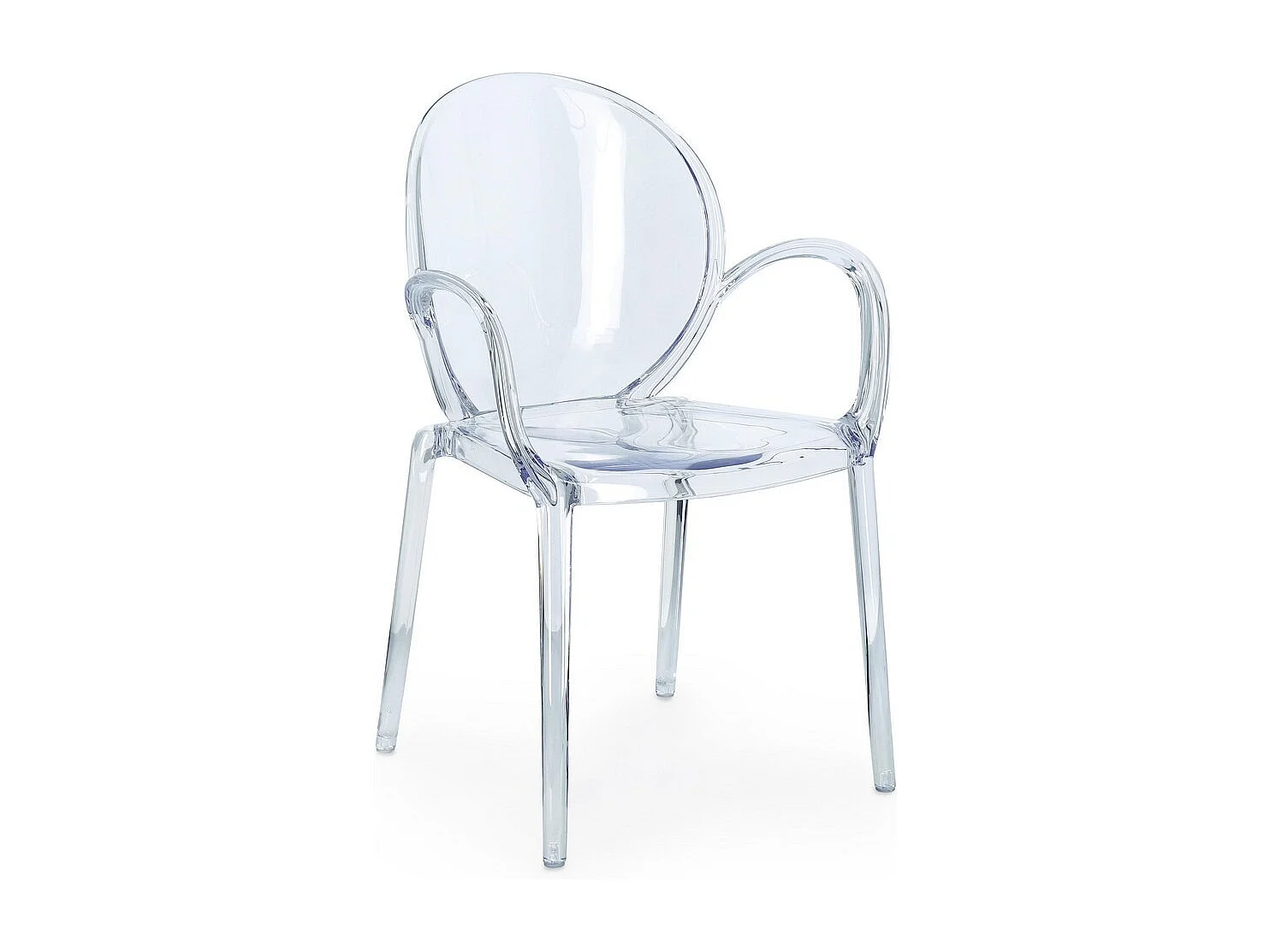 Satz von 4 Stühlen aus transparentem Polycarbonat, stapelbar - CAMILLA