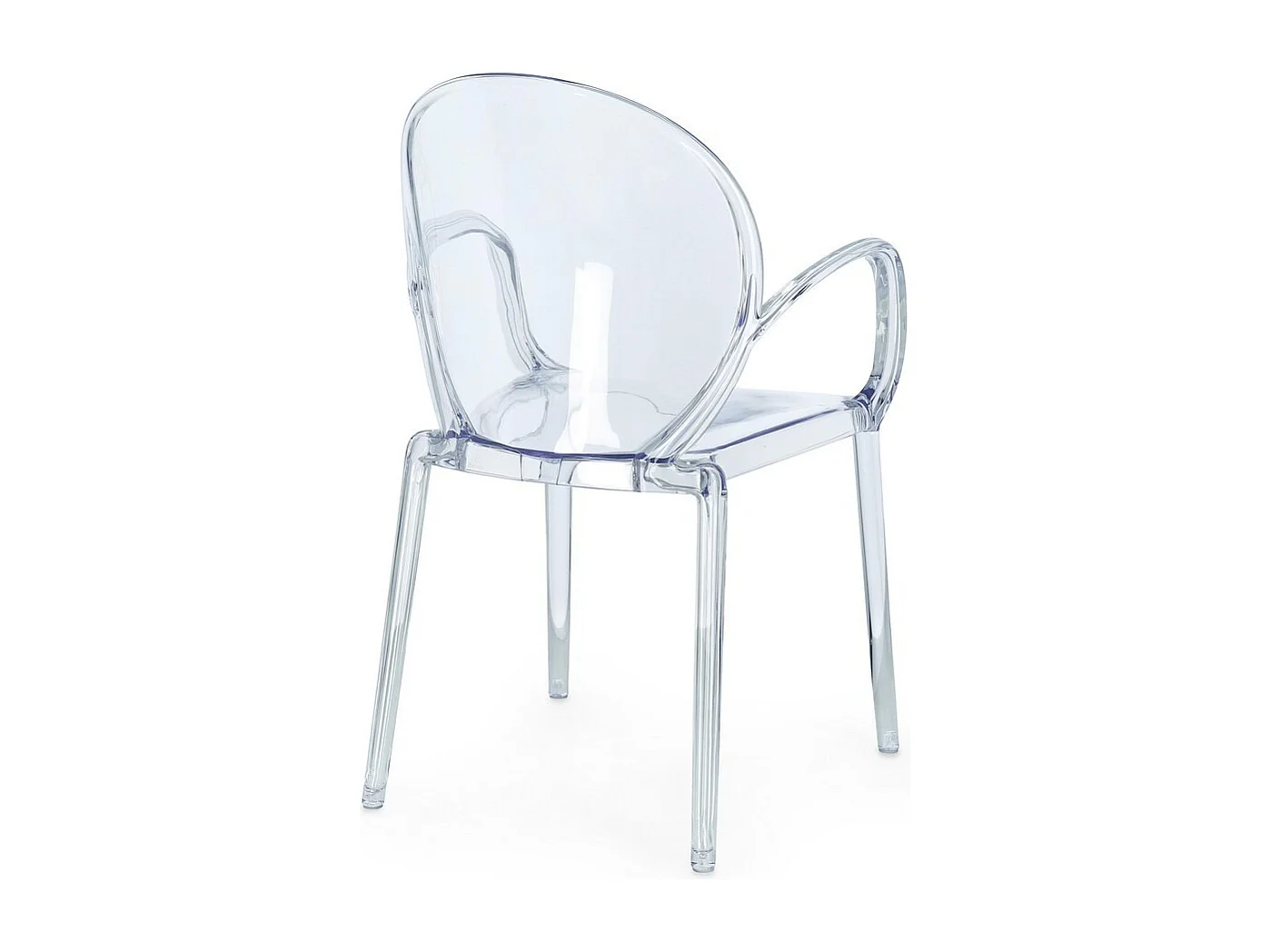 Satz von 4 Stühlen aus transparentem Polycarbonat, stapelbar - CAMILLA