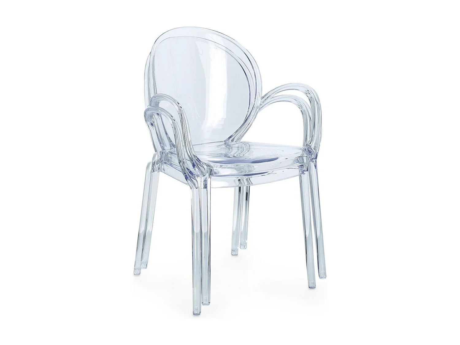 Satz von 4 Stühlen aus transparentem Polycarbonat, stapelbar - CAMILLA