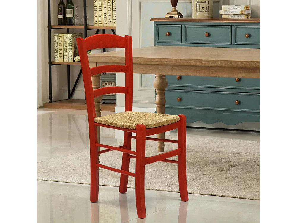 Lot de 2 chaises rembourrées en bois rouge 43x42x88 cm - CENISIA