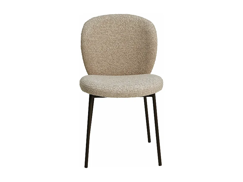 Chaise repas effet laine bouclée sable  Alba