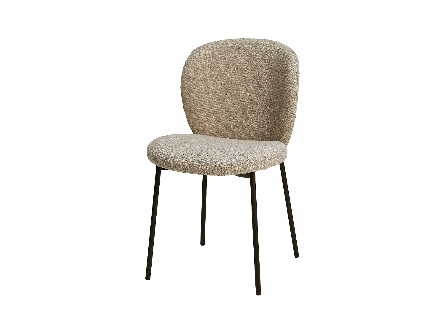 Chaise repas effet laine bouclée sable  Alba