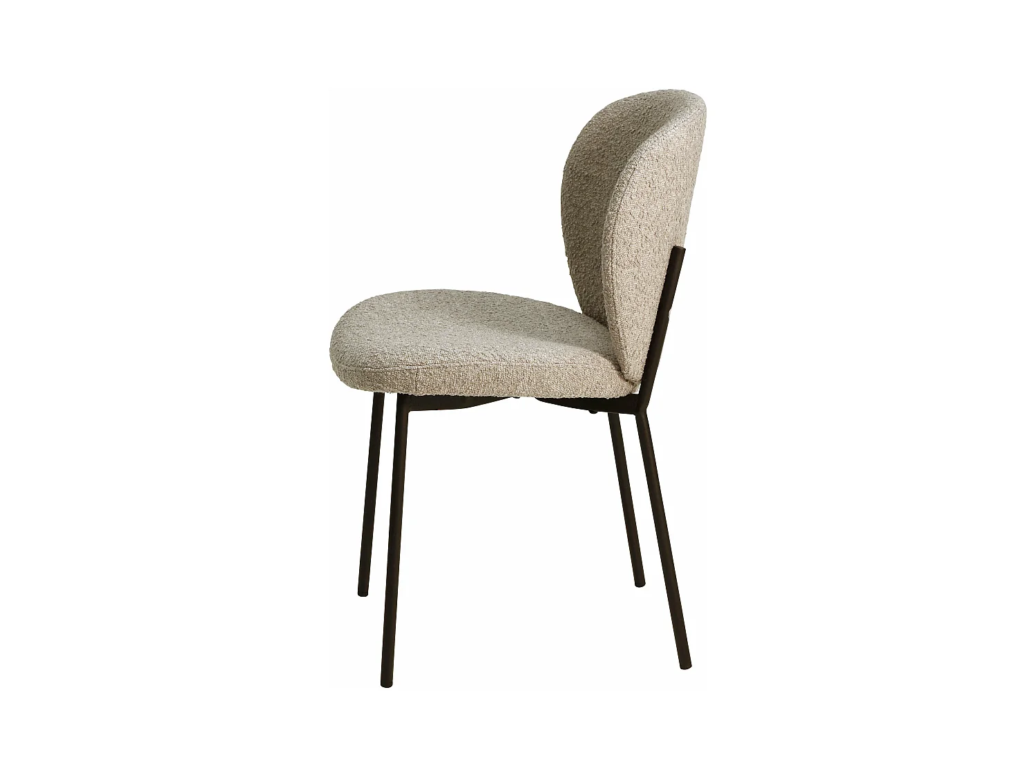 Chaise repas effet laine bouclée sable  Alba