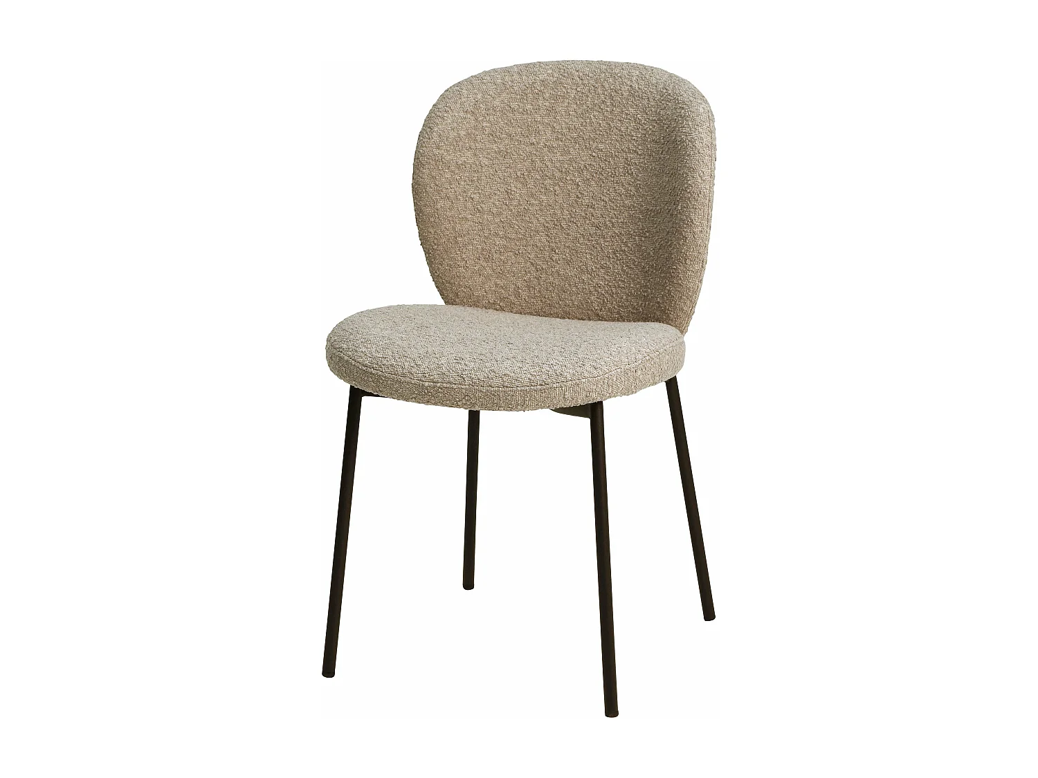 Chaise repas effet laine bouclée sable  Alba