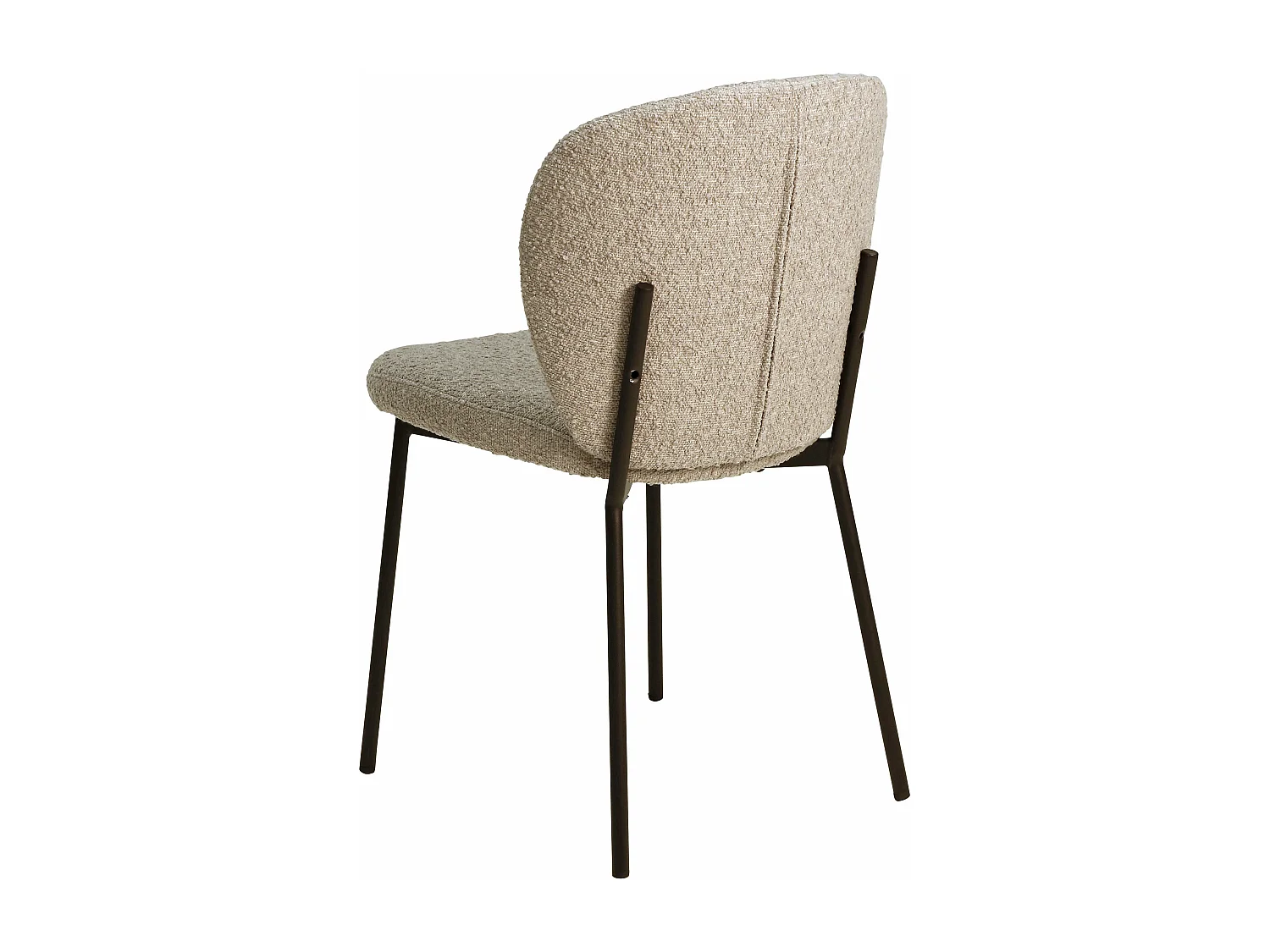 Chaise repas effet laine bouclée sable  Alba