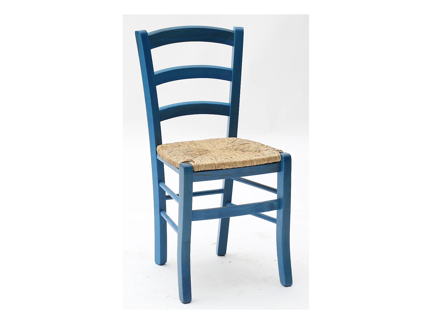 Lot de 2 chaises rembourrées en bois bleu 43x42x88 cm - CENISIA