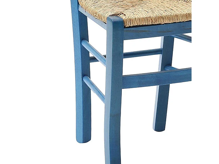 Lot de 2 chaises rembourrées en bois bleu 43x42x88 cm - CENISIA