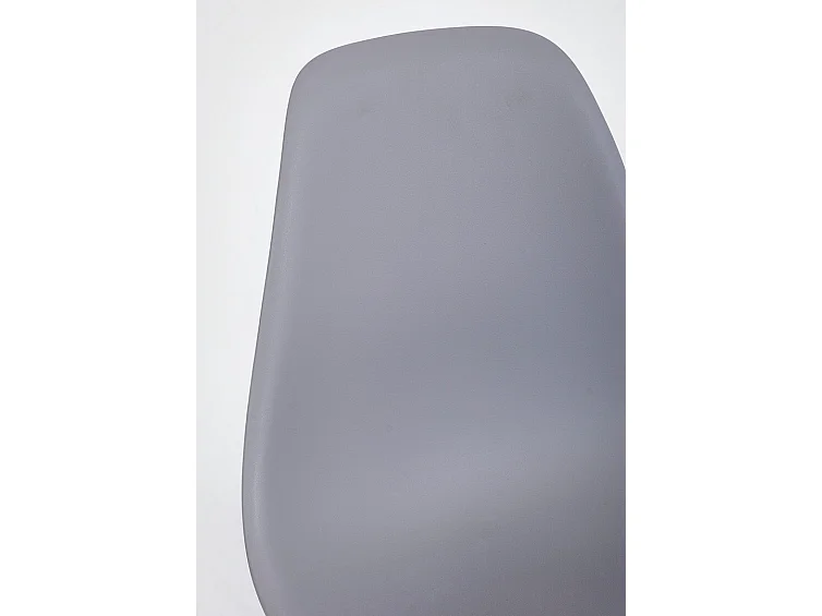 Lot de 4 chaises en polypropylène gris avec pieds en bois - SYSTEM