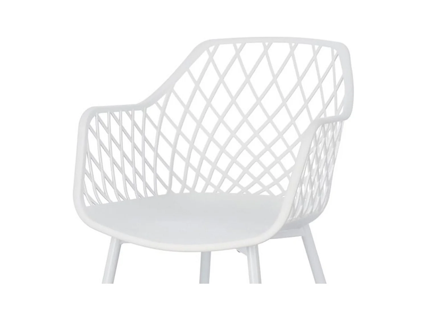 Lot de 4 chaises en polypropylène blanc et acier - OPTIK