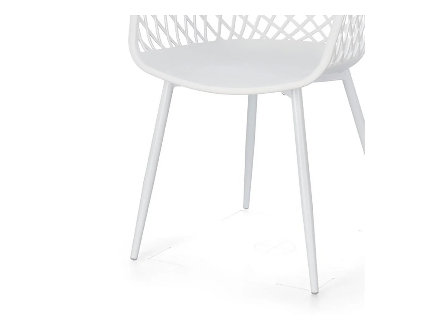 Lot de 4 chaises en polypropylène blanc et acier - OPTIK