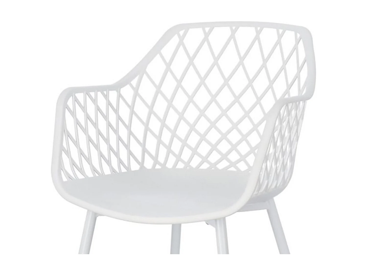 Lot de 4 chaises en polypropylène blanc et acier - OPTIK