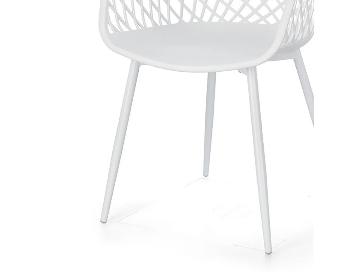Lot de 4 chaises en polypropylène blanc et acier - OPTIK