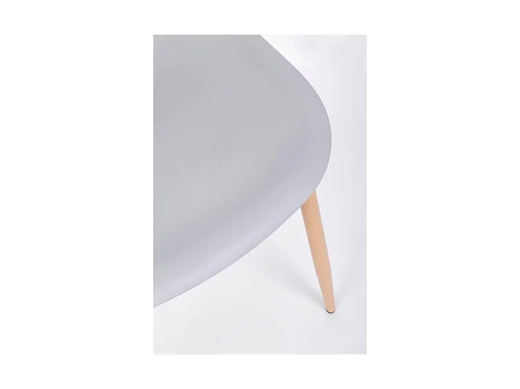 Lot de 4 chaises en polypropylène gris avec pieds en métal - MANDY