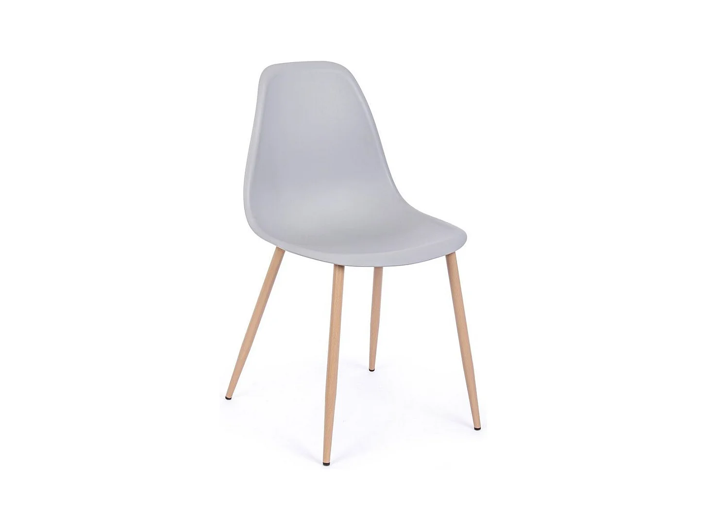 Lot de 4 chaises en polypropylène gris avec pieds en métal - MANDY