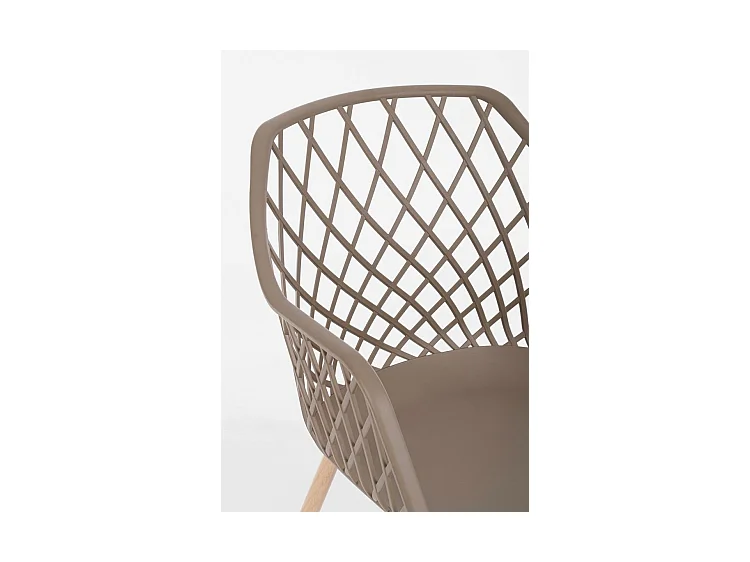 Lot de 4 chaises en polypropylène gris tourterelle avec pieds en métal - OPTIK