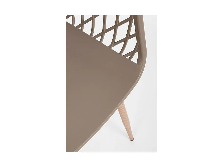 Lot de 4 chaises en polypropylène gris tourterelle avec pieds en métal - OPTIK