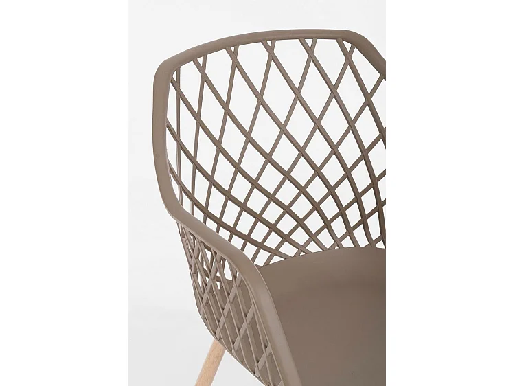 Lot de 4 chaises en polypropylène gris tourterelle avec pieds en métal - OPTIK