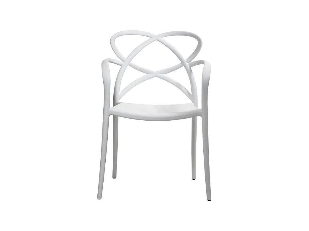 Lot de 4 fauteuils en polypropylène blanc - LONG ISLAND