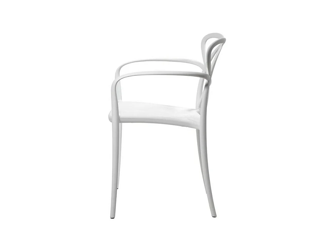 Lot de 4 fauteuils en polypropylène blanc - LONG ISLAND
